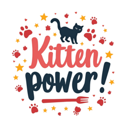 kitten power SVG PNG design with bold lettering