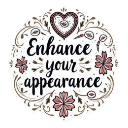 appearance flower SVG PNG design with hand-drawn style, bold lettering, black and white floral elements