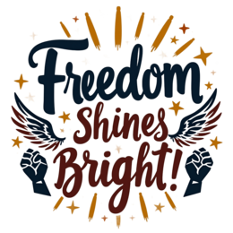 freedom shines bright SVG PNG design with bold lettering, an uplifting message