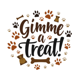 treats pawprints SVG PNG design with bold lettering