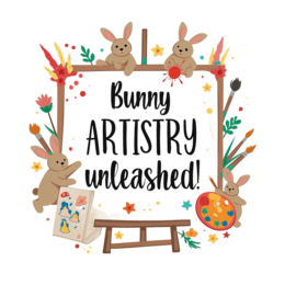 bunny artistry creativity SVG PNG design with bold lettering, floral elements