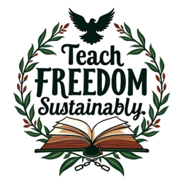 freedom book nature wreath SVG PNG design with bold lettering, black and white floral elements, an uplifting message