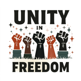 unity freedom SVG PNG design with bold lettering, an uplifting message