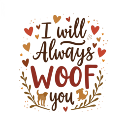 quotes woof love floral SVG PNG design with bold lettering, red floral elements