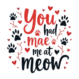 quotes meow love SVG PNG design with bold lettering