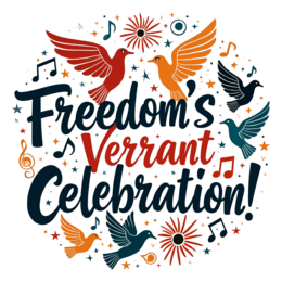 freedom celebration music SVG PNG design with bold lettering