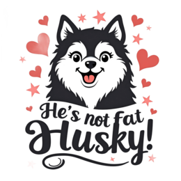 husky illustration shirt SVG PNG design with bold lettering