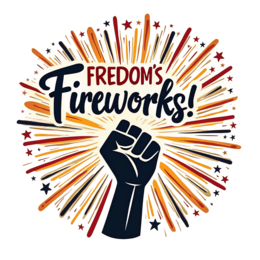 fireworks freedom SVG PNG design with bold lettering