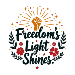 freedom quote SVG PNG design with bold lettering, orange and red floral elements, an uplifting message