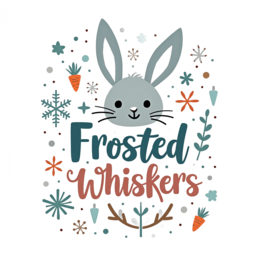 frosted bunny carrots SVG PNG design with peach and blue floral elements