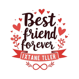 best friend forever SVG PNG design with white and pink floral elements, an uplifting message