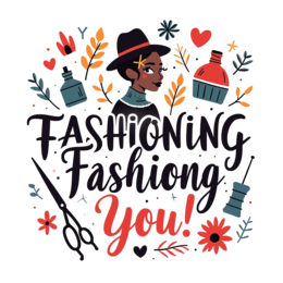 fashion character SVG PNG design with bold lettering, black and orange floral elements