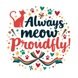 quotes meow proudly SVG PNG design with bold lettering