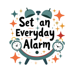time alarm SVG PNG design with bold lettering