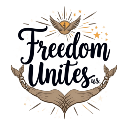 freedom unites SVG PNG design with hand-drawn style, bold lettering, an uplifting message