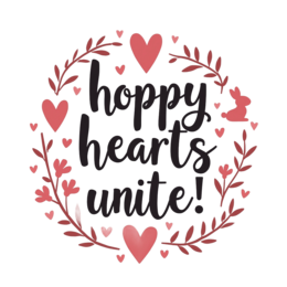 happy hearts floral SVG PNG design with bold lettering, black and white floral elements
