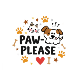 paw please characters SVG PNG design with bold lettering