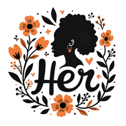 flower silhouette SVG PNG design with bold lettering, black and orange floral elements, an uplifting message