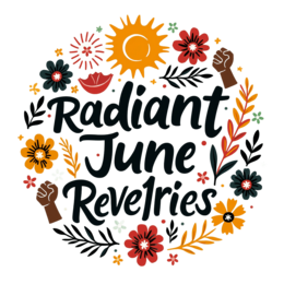 june floral SVG PNG design with bold lettering, black and red floral elements
