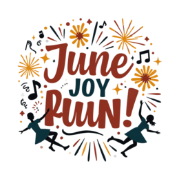 june joy run SVG PNG design with bold lettering