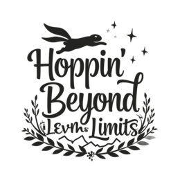 hoppin beyond limits floral SVG PNG design with bold lettering, black and white floral elements