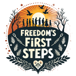 freedom first steps SVG PNG design with bold lettering, an uplifting message