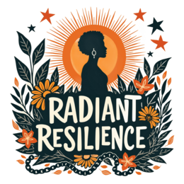 resilience floral SVG PNG design with bold lettering, orange and green floral elements