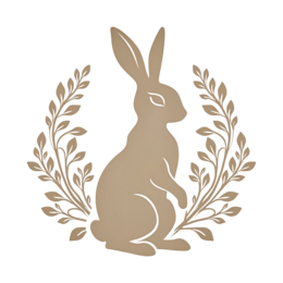 farm rabbit SVG PNG design with white and red floral elements