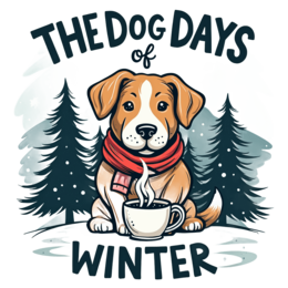 winter dog SVG PNG design with bold lettering