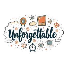 unforgettable SVG PNG design with bold lettering, white and orange floral elements