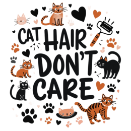 cat hair SVG PNG design with bold lettering