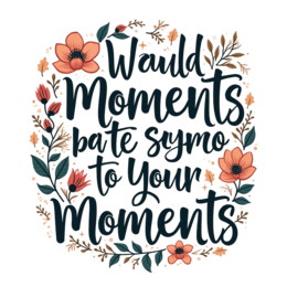 flower quote moments SVG PNG design with hand-drawn style, orange and pink floral elements, an uplifting message
