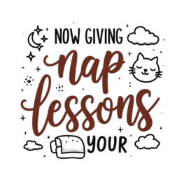 nap lessons SVG PNG design with bold lettering