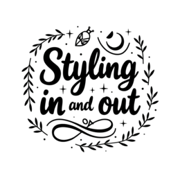 styling in out floral SVG PNG design with hand-drawn style, bold lettering, black and white floral elements