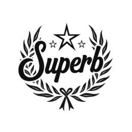 superb star award SVG PNG design with bold lettering, black and white floral elements, an uplifting message