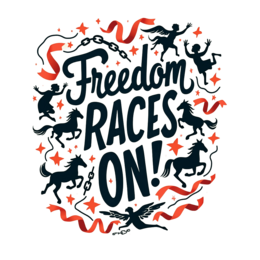 freedom unicorns SVG PNG design with bold lettering