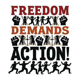 quote action freedom SVG PNG design with bold lettering