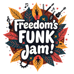 funk jam leaves SVG PNG design with bold lettering, orange and red floral elements