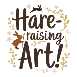hares floral SVG PNG design with black and cream floral elements
