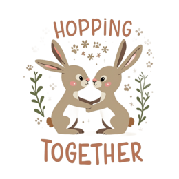 hopping rabbits SVG PNG design with bold lettering