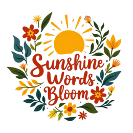 sunshine words bloom SVG PNG design with bold lettering, white and orange floral elements