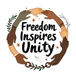 quotes unity SVG PNG design with bold lettering, green floral elements, an uplifting message