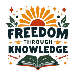 freedom knowledge SVG PNG design with bold lettering, green floral elements, an uplifting message