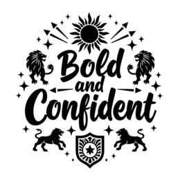 confident lions SVG PNG design with bold lettering