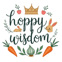 hoppy wisdom bunnies SVG PNG design with red and green floral elements