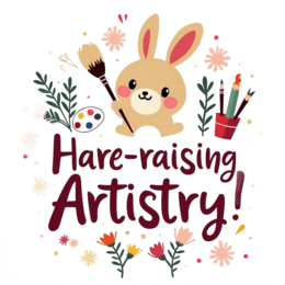 bunny artistic flower SVG PNG design with bold lettering, green floral elements