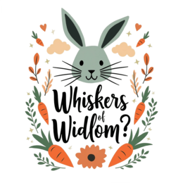 bunny illustration SVG PNG design with bold lettering, black and orange floral elements