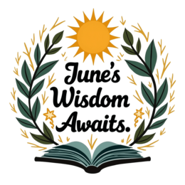 june wisdom SVG PNG design with bold lettering, green and yellow floral elements, an uplifting message