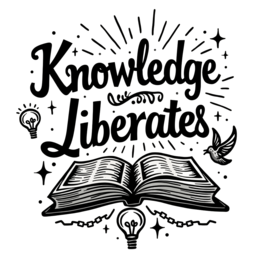 knowledge liberates shirt SVG PNG design with hand-drawn style, bold lettering, an uplifting message