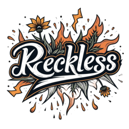 floral handlettering SVG PNG design with bold lettering, orange and green floral elements